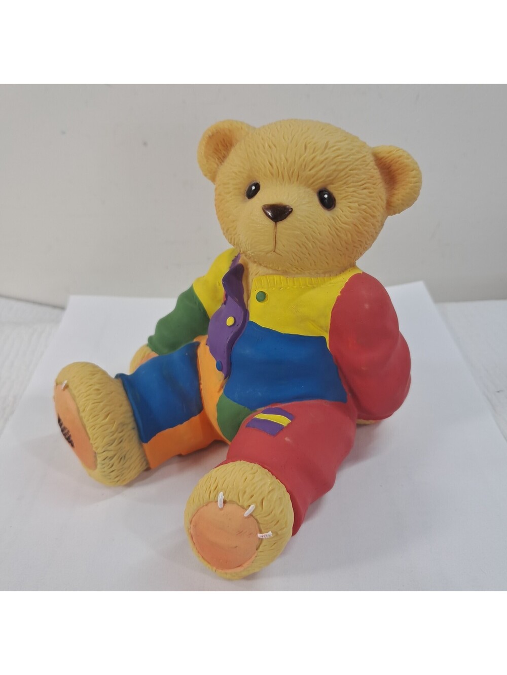 Enesco Teddy bear bank patchwork Priscilla Hillman Cherished Teddies Vintage